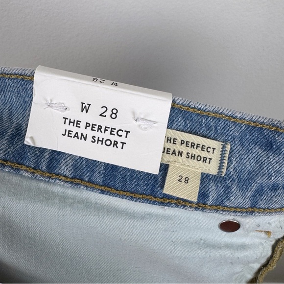 Madewell Perfect Vintage High Rise Raw Hem Jean Shorts Foster Wash Size 28 NWT - Picture 8 of 9